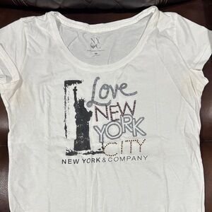 New York & Company White Love New York Tee
